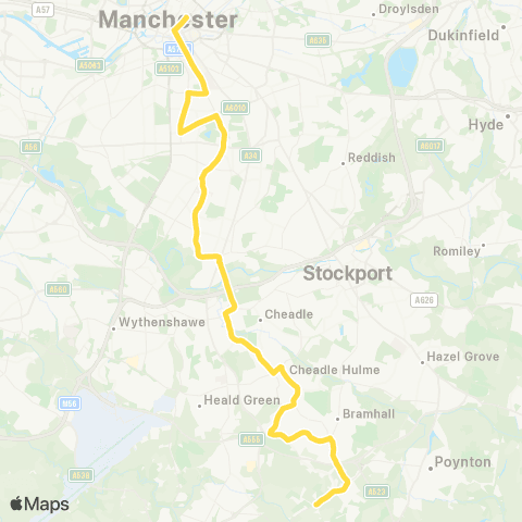 Bee Network Piccadilly Gardens - Thornley Lane map