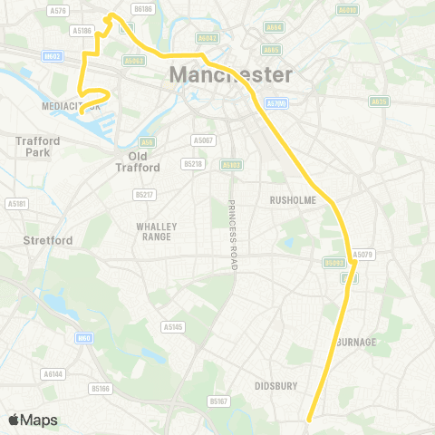 Bee Network Parrs Wood - Mediacityuk map