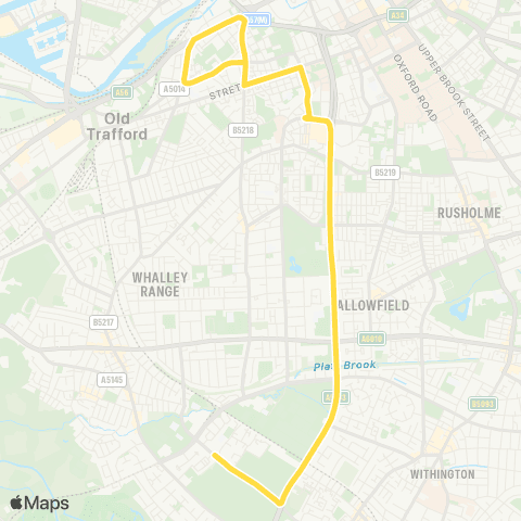 Bee Network Arrowfield Road - Stretford Road map