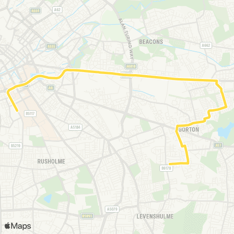 Bee Network Univ Dental Hosp of Manchester - Balmain Av map