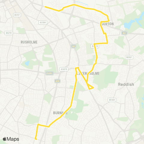Bee Network Hyde Road Bus Depot - Barlow High School map