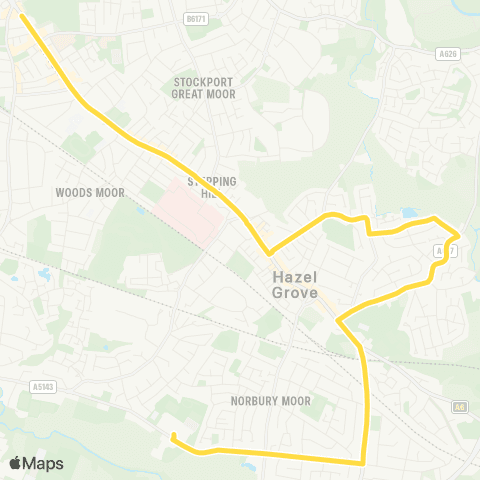 Bee Network Hazel Grove High School - Bramhall Lane map