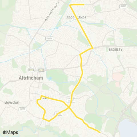 Bee Network High Elm Road - Sale Grammar School map