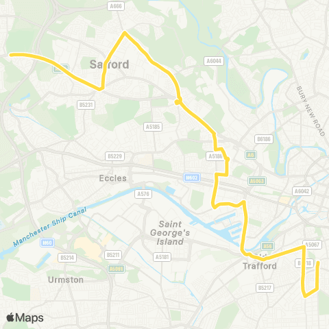 Bee Network Loreto College - Old Clough Lane map