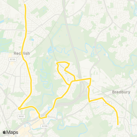 Bee Network Harrytown High School - Burnfield Road map