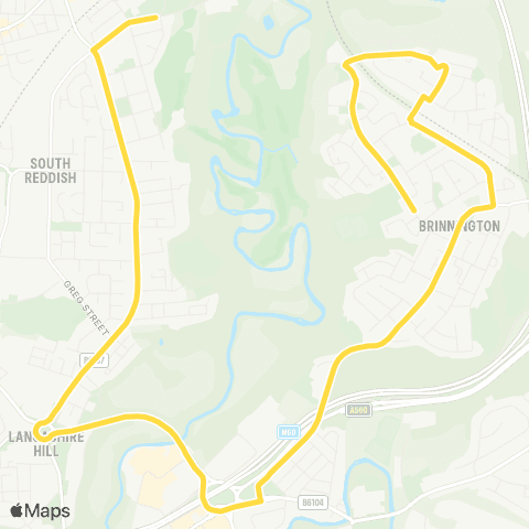 Bee Network Reddish Vale School - Rutland Crescent map