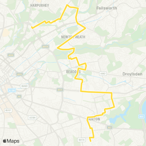 Bee Network Harlow Drive - Monsall Street map