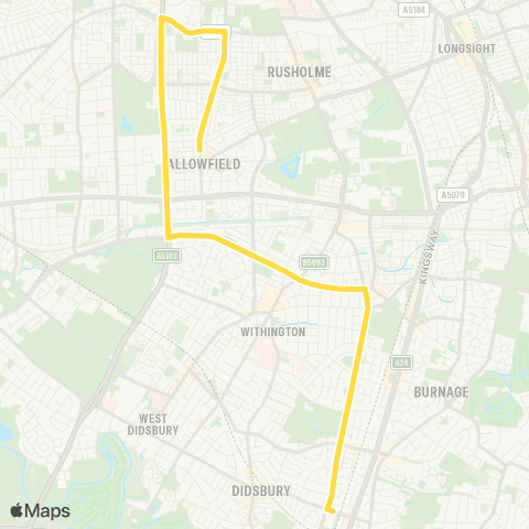 Bee Network Chorlton Road - Barlow High School map