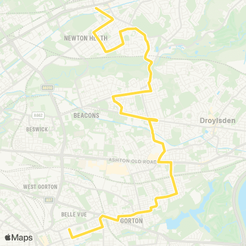 Bee Network Oldham Road - St Peter's High School map