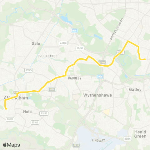 Bee Network Didsbury Cricket Club - Loreto Grammar Sch map