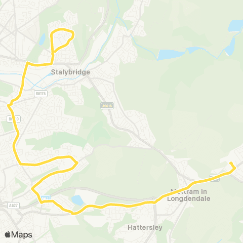 Bee Network Longdendale High School - St Georges St map