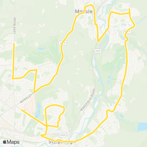 Bee Network Mossley Hollins HS - Ridge Hill Ln map