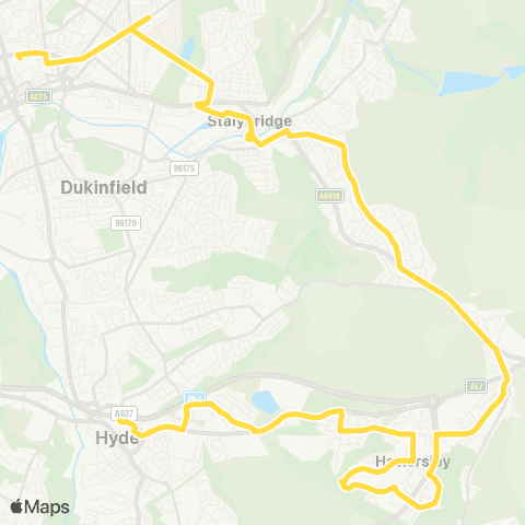 Bee Network Hyde Bus Sta - Ashton-Under-Lyne Interchange map