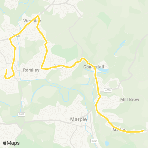 Bee Network Harrytown High School - Mellor Terminus map