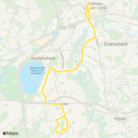 Bee Network Ashton-Under-Lyne Interchange - Ashton-Under-Lyne Interchange map