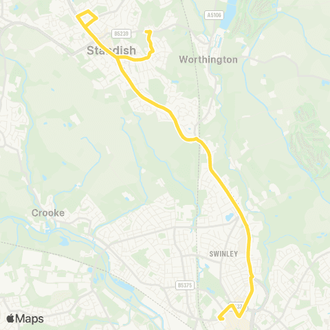 Bee Network Copeland Drive - Wigan Bus Station map