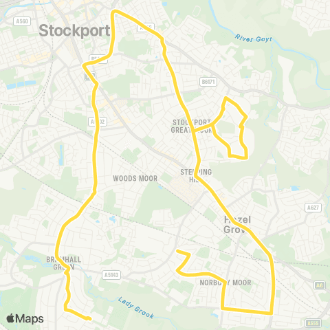 Bee Network Bramhall High School - Boscombe Drive map