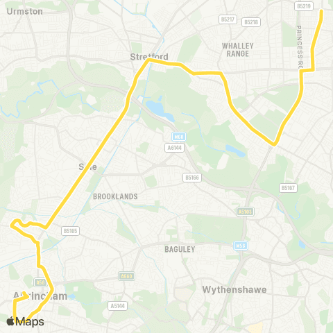 Bee Network Stamford Road - Great Western Street map