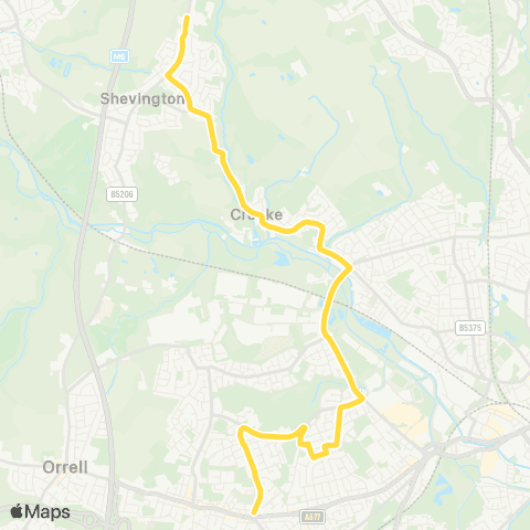 Bee Network Shevington High School - Rosehill Avenue map