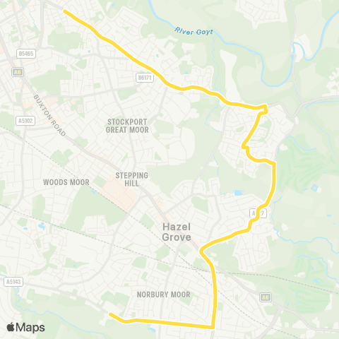 Bee Network Hazel Grove High School - Webb Lane map
