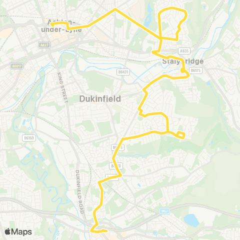 Bee Network Hyde Bus Sta - Ashton-Under-Lyne Interchange map