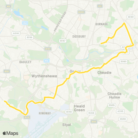 Bee Network St Ambrose College - Crown Inn map