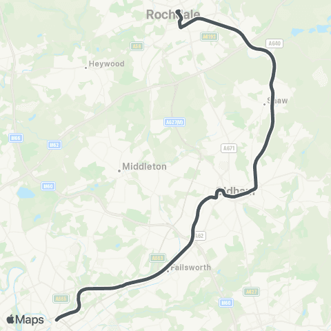 Metrolink Replacement Bus 1 map