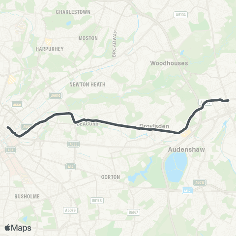 Metrolink Replacement Bus 1 map