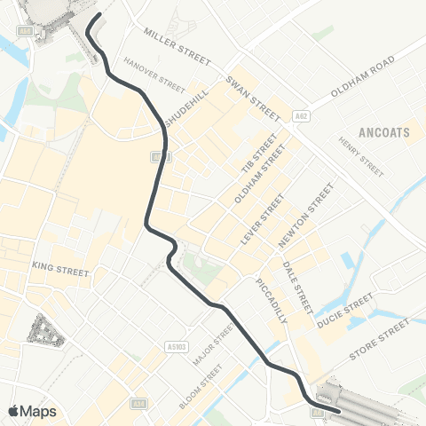 Metrolink Piccadilly - Victoria map