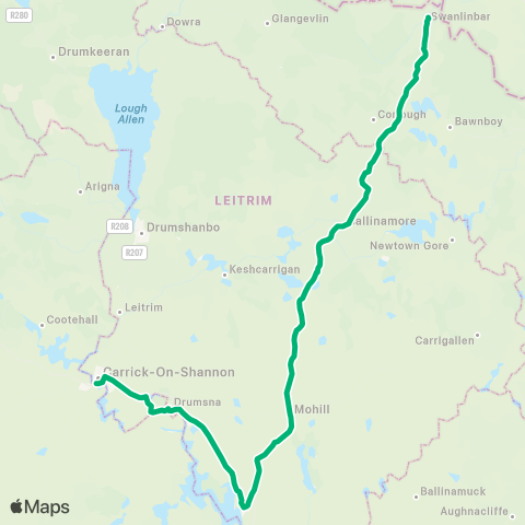 TFI Local Link Swanlinbar - Carrick-on-Shannon map