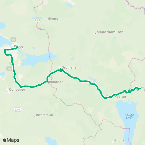 TFI Local Link Sligo - Dowra map