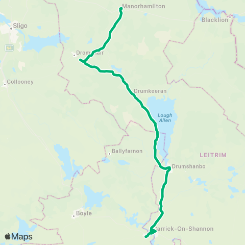 TFI Local Link Carrick-on-Shannon - Manorhamilton map