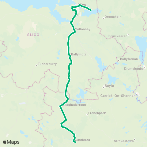 TFI Local Link Castlerea - Sligo map