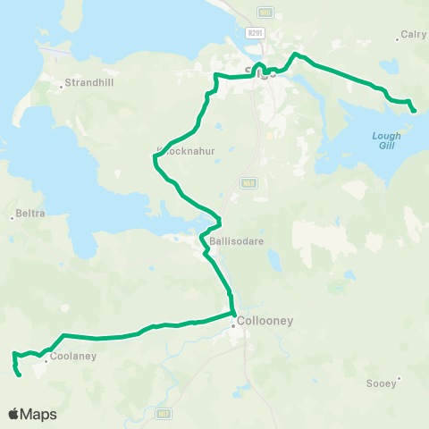 TFI Local Link Coolaney - Sligo map