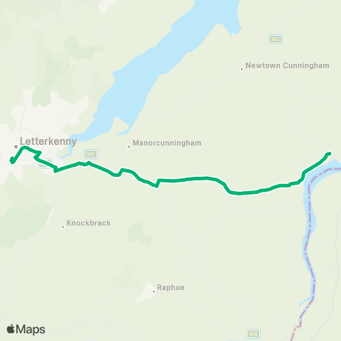 TFI Local Link Carrigans - Letterkenny map