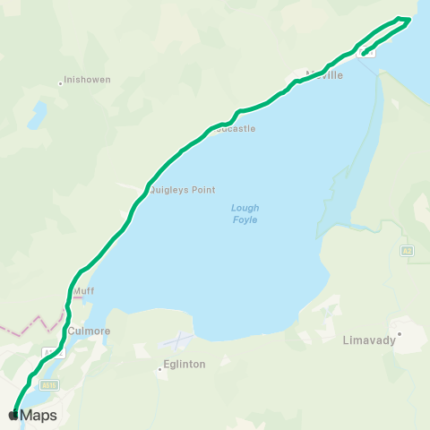 TFI Local Link Greencastle - Derry map