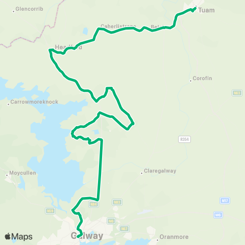 TFI Local Link Galway - Tuam map