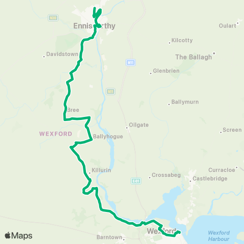 TFI Local Link Wexford - Enniscorthy map