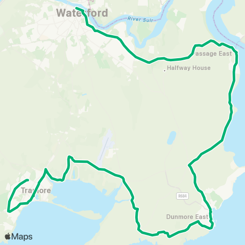 TFI Local Link Tramore - Waterford map