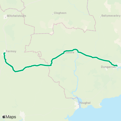 TFI Local Link Fermoy - Dungarvan map