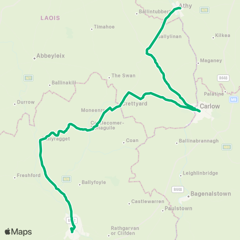TFI Local Link Kilkenny - Athy map