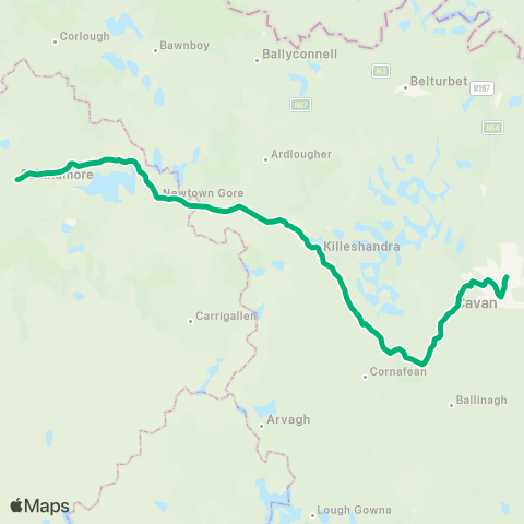 TFI Local Link Ballinamore - Cavan map