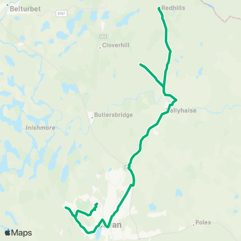 TFI Local Link Redhills - Cavan Hospital map