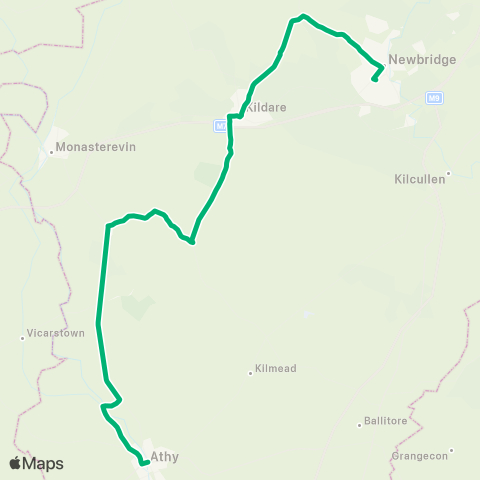 TFI Local Link Athy - Newbridge map