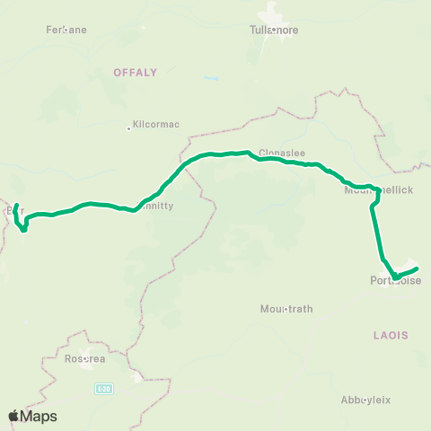 TFI Local Link Birr - Portlaoise map