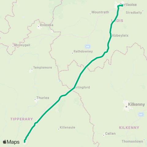 TFI Local Link Cashel - Portlaoise map
