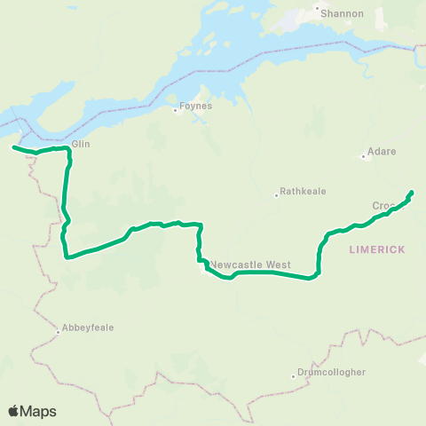 TFI Local Link Tarbert - Croom map