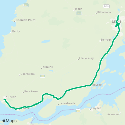 TFI Local Link Ennis - Kilrush map