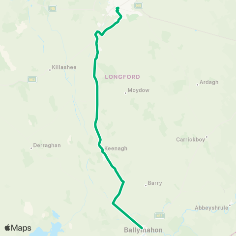 TFI Local Link Ballymahon - Longford map