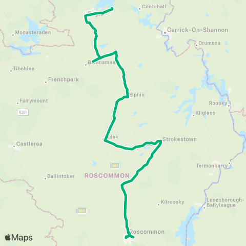 TFI Local Link Boyle - Roscommon map